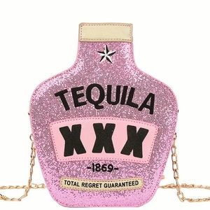 🥃 New! Pink Glitter Tequila Crossbody Bag